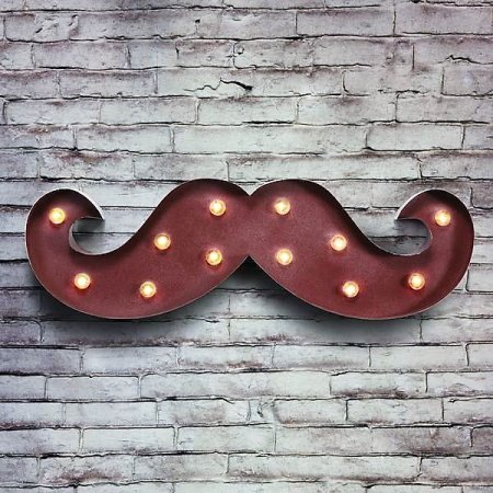 Barber Moustache Light Vintage Rust