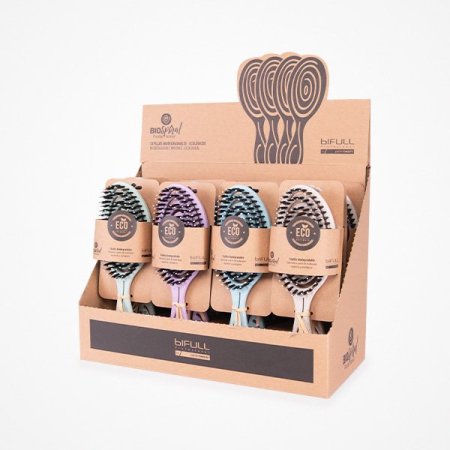 Hair brush Eco Pastel Stand 12pcs