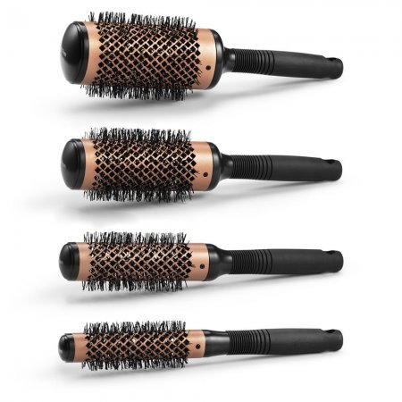 Hot curling brushes
