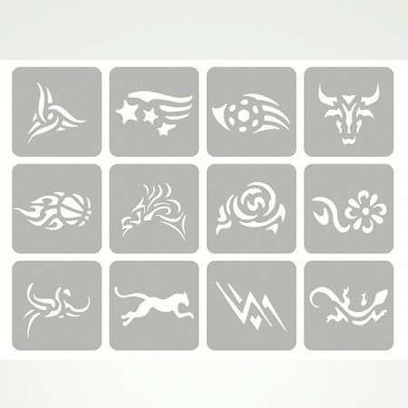 Hair tattoo set 12 templates