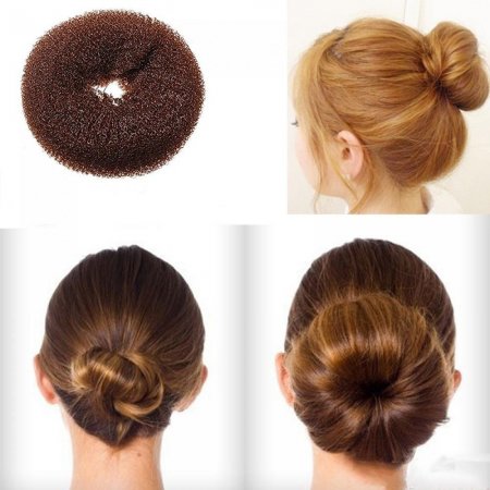 Hair bun round brown 11cm