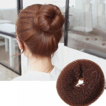 Hair bun round black 7cm