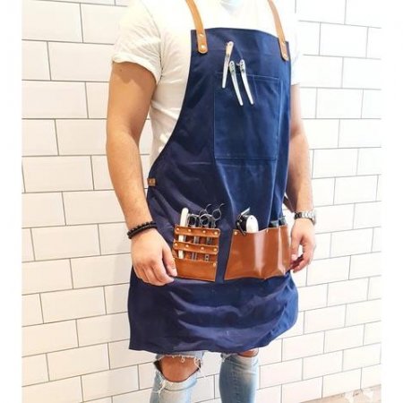 Barber apron Denim Blue