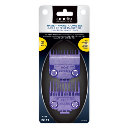 ANDIS set comb attachment dual magnetic 2pcs no.0 & no.1